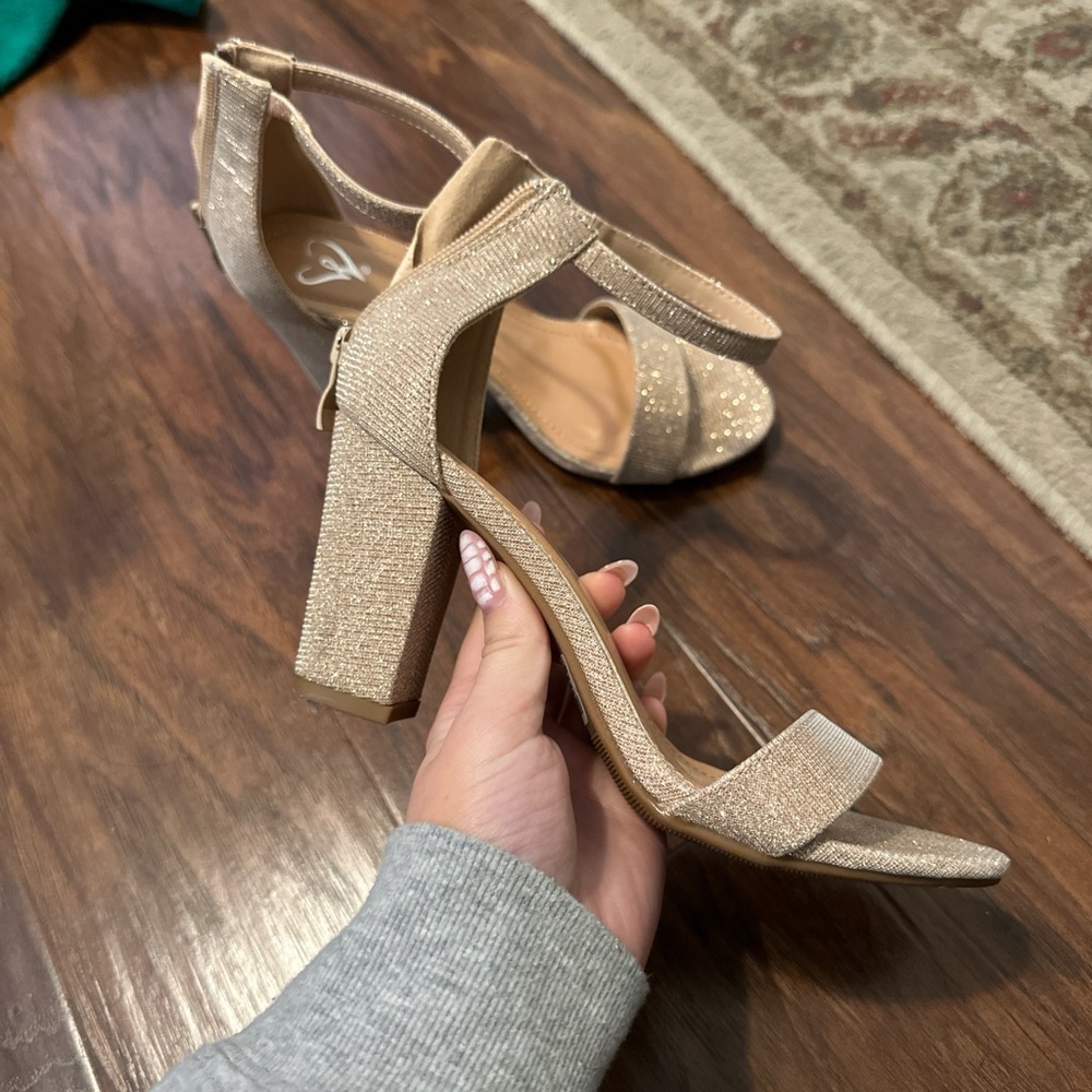 Elegant Gold Strappy Heels